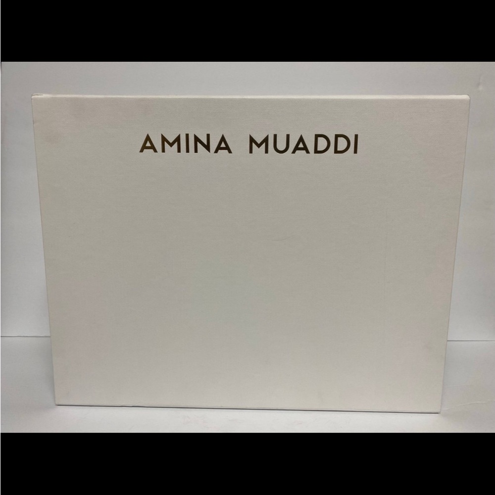 Amina Muaddi large empty shoe boots White Box